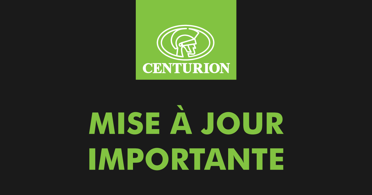 Avis important : Fin du support pour CENTURION D5 (CP80)
